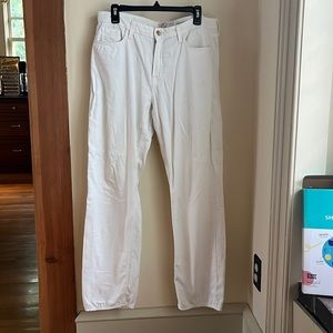 Jen7, white straight crop and roll pants, size 10, women’s, white denim